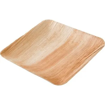 Jednorázové nádobí Talíř z palmových listů hranatý BioNatic 200/200mm 25ks
