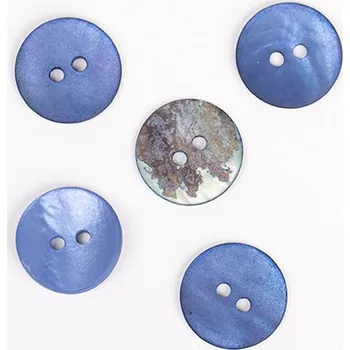 Knoflík Kulatý knoflík Drops Ø 15 mm perleťový modrý