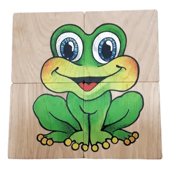 T-Wood Puzzle žába/mrak 4 dílky