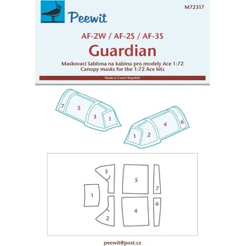 Plastikový model Peewit 1/72 Canopy mask AF-2 Guardian (ACE)