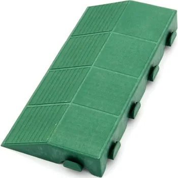 Zelený plastový nájezd \"samec\" pro terasovou dlažbu Linea Combi - 40 x 20,5 x 4,8 cm