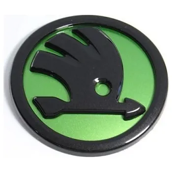 Znak automobilu Znak ŠKODA 80mm zelená černá 5J0853621A