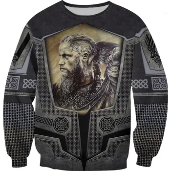 Pánská mikina Mikina s potiskem Viking God 3D Ragnar Lodbrok Velikost: XS, Barva (Varianta): Mikina