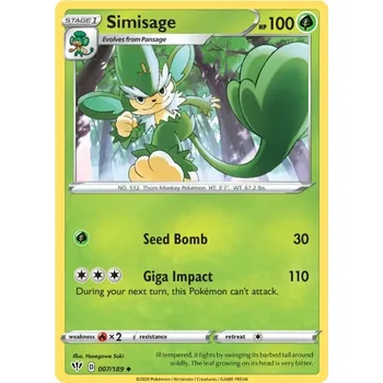 Sběratelská karetní hra Simisage 007/189 - Darkness Ablaze Typ karty: Non-Holo