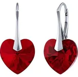 Stříbrné náušnice Srdce 14mm Siam AB se Swarovski® Crystals LSW006E