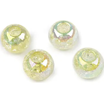 Šperk Plastové korálky s AB efektem Ø20 mm, barva 7 (T41) žlutá nejsv.