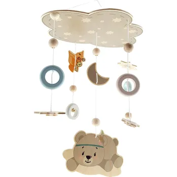 Dřevěný kolotoč nad postýlku MEDVÍDEK - HESS