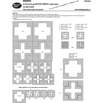 Plastikový model New Ware 1/48 Mask He 111H-8 Paravane NAT.INSIGNIA (ICM)