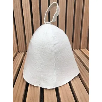 EVEI Čepice do sauny bílá, 93% vlna 7% polyester