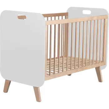 Dětská postýlka Bílá lakovaná dětská postýlka Marckeric Paris 60 x 120 cm