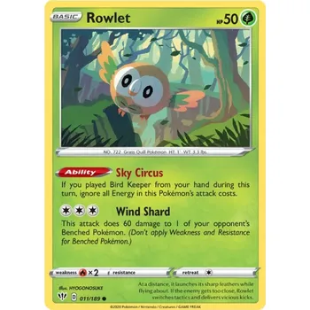 Karetní hra Rowlet 011/189 - Darkness Ablaze Typ karty: Non-Holo