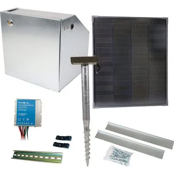 Ohradník Základní sada na solární ohradník s bezpečnostní schránkou, regulátor 10 A, panel 40 W, konzole