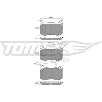 Brzdová destička Sada brzdových destiček, kotoučová brzda TOMEX Brakes TX 19-56