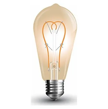 Žárovka LED žárovka 5W E27 Long Filament Gold Glass ST64 teple bílá, VT-2066