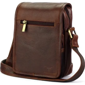 Malá/střední tmavěhnědá kožená crossbody taška Money Kepper no. 2021
