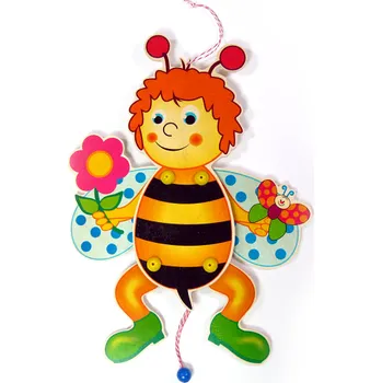 Dřevěná hračka Dřevěný pohyblivý panák VČELKA - HESS