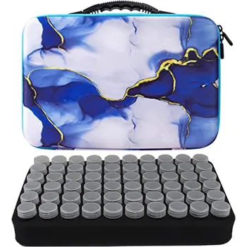 Šperk Kufřík na korálky (60 dóz větší) mramor modrý