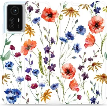 Pouzdro na mobilní telefon Flipové pouzdro Mobiwear - Xiaomi Redmi Note 12S - MP04S Luční kvítí (Knížkové flip pouzdro, obal, kryt na mobil Xiaomi Redmi Note 12S - MP04S Luční kvítí, materiál Umělá kůže + TPU - ochrana 360°, stojánek, silikonová vanička, magnetické zavírání)