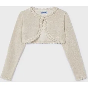 Dívčí svetr dětské bolerko béžové se třpytem Mayoral 320-72 velikost 104