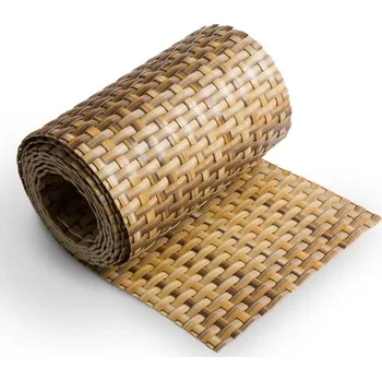 Béžovo-hnědý plastový ratanový stínící pás \"umělý ratan\" - délka 255 cm a výška 19 cm