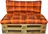 LKV Lomnice Polstr na paletový nábytek s opěrkou 120 cm, oranžový/červená kostka