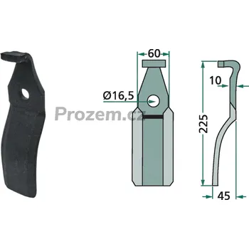 Fréza Frézovací rotační nůž pro Pegoraro, -/16,5/225 mm