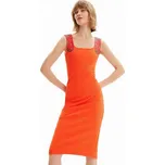 Dámské šaty DESIGUAL LOGO 7029 ORANGE velikost S