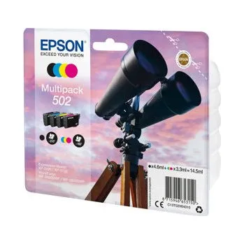 Epson 502 Multipack - 4-balení - 14.5 ml - černá, žlutá, azurová, purpurová - originální - blistr s RF akustickým alarmem - inko