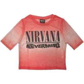 Merch Nirvana: Nirvana Ladies Crop Top: Nevermind Wavy Logo (mesh) (medium) M