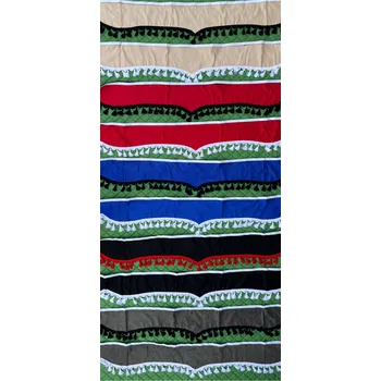 Bordura nad přední okno - třásně - Šedá + bílé třásně