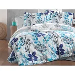 Brotex Francouzské povlečení Satén 220x200, 70x90cm Garden blue