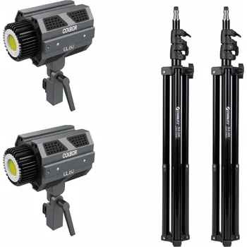 Studiové světlo COLBOR SET2 2xCL60 LED + 2x stativ SLS-220