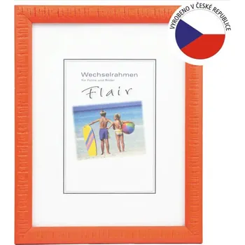 Rám na obraz HAMA Belluno dřevěný rámeček 18x24 cm, tmavě oranžový