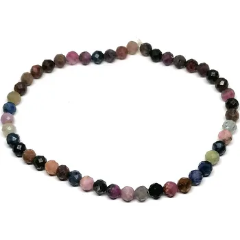 Náramek Rubín - Safír, fazetovaný náramek, 3-4 mm