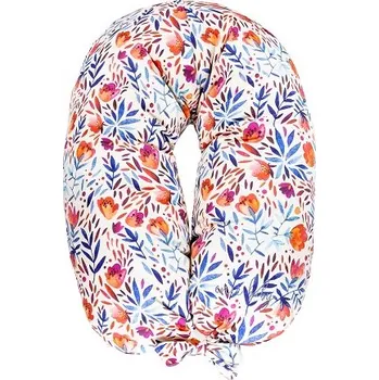 Kojící polštář ENIE BABY kojící polštář z paměťové pěny SATINE Blue/Orange Flowers