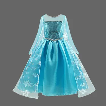 Dívčí šaty Šaty princezna Cosplay dívčí karnevalový set Velikost: 5T, Barva (Varianta): Modrá