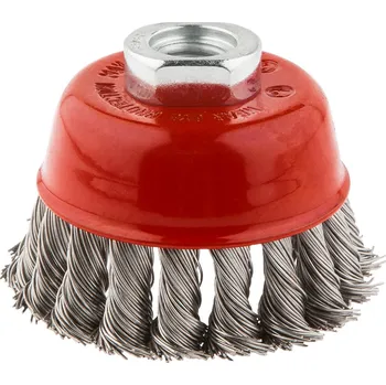 Brusný kotouč Graphite Kartáč na misky 80 mm x M14, kroucený nerezový drát 0,5 mm