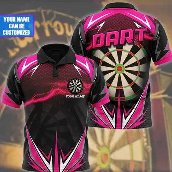 Sportovní unisex tričko 3D potisk DARTS na míru Velikost: 5XL, Barva (Varianta): Polo košile 5