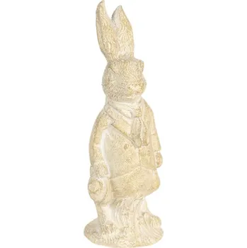 Velikonoční dekorace králíka v krémovo-žlutém provedení Métallique – 4x4x11 cm