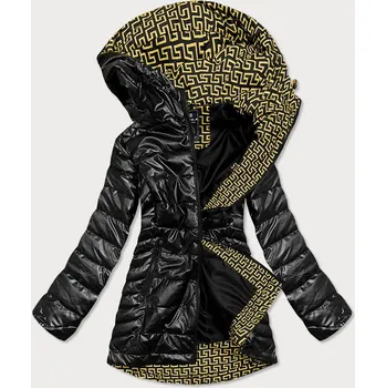 Černá metalická dámská bunda s kapucí (W717) odstíny černé L (40)