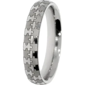 Prsten Zlatnictví Helios Ocelový snubní prsten puzzle