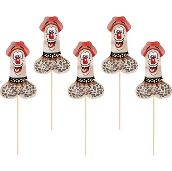 Party dekorace Dekorace na dort Veselý penis 12,5 cm - 6 ks