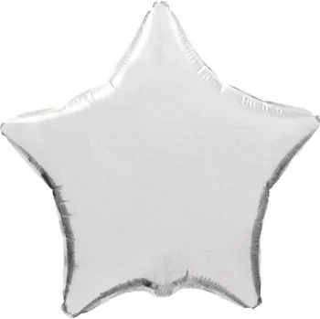 Fóliový balónek Hvězda, stříbrný, 47x50cm (volný)