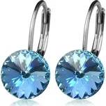 Ocelové náušnice s krystaly Swarovski, AQUAMARINE