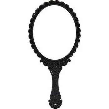 Kosmetické zrcátko Přenosné retro ruční kosmetické zrcátko - Černá