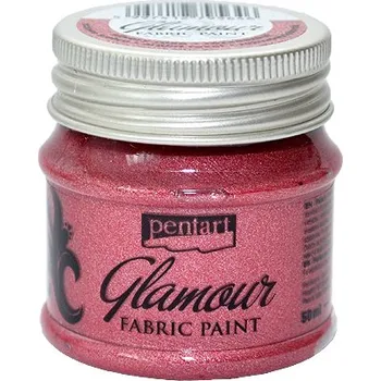 Speciální výtvarná barva Metalická barva na textil GLAMOUR 50ml - růžovostříbrná