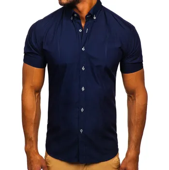 Oblečení a móda Pánská košile BOLF 5535 tmavě modrá - XL