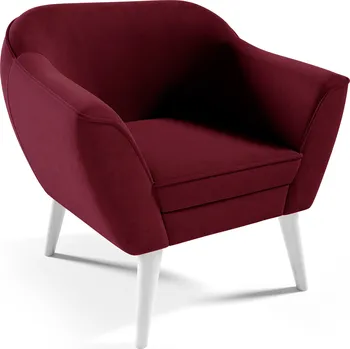 Sedací souprava Eka Křeslo FLIX Látka Velutto: Velutto 32 - Vínová, Výběr nohou: Bílé