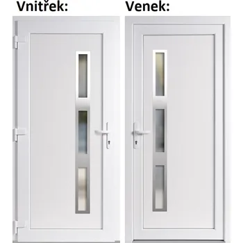 Vchodové dveře Vchodové dveře plastové Soft Venus Inox bílé 98x198 cm, levé
