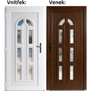 Vchodové dveře Plastové vchodové dveře Soft Linda bílé 100x210 cm, levé